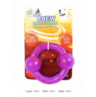 Super Dog Toys Rubber Ring With Two Balls